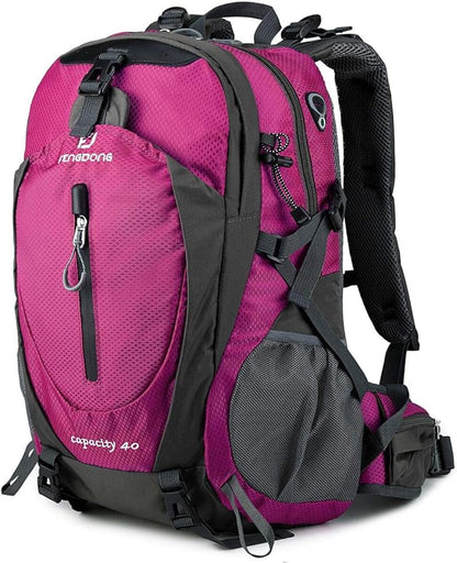 FENGDONG 40L Waterproof Lightweight Outdoor Daypack Hiking,Camping,Travel Backpack for Women Men Pink