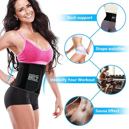 MORECOO Waist Trainer for Women/Men, Waist Sweat Band, Stomach Wrap, Belly Band Sweat Belt, Body Shaper Belt