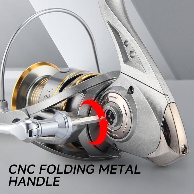 HAUT TON Spinning Reel 8000/9000/10000/12000/14000,6+1BB Metal Surf Fishing Reels,4.8:1 Gear Ratio 55lbs Drag Heavy Long Casting Inshore Saltwater Monster Fish