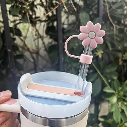 5Pcs 0.4in/10mm Diameter Silicone Straw Covers Cap Compatible with Stanley 20 30&40 Oz Cup, Straws Topper for Stanley 40 Oz Tumbler with Handle, Dust-Proof Straw Caps for Water Bottle