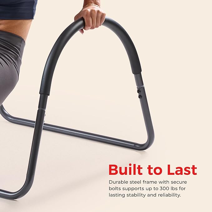 Sunny Health & Fitness Waist Trainer Ab Roller with Elbow Support, Training Wheels, Foldable for Home Gym, Abdominal Exercises, Core Strength, Glute Trainer, Crunch Workouts with Optional Dip Station