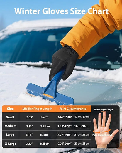 Pixel Panda Mens Winter Gloves Waterproof, Gloves for Cold Weather Extreme Women with 3M Thinsulate and Thick Plush Fleece