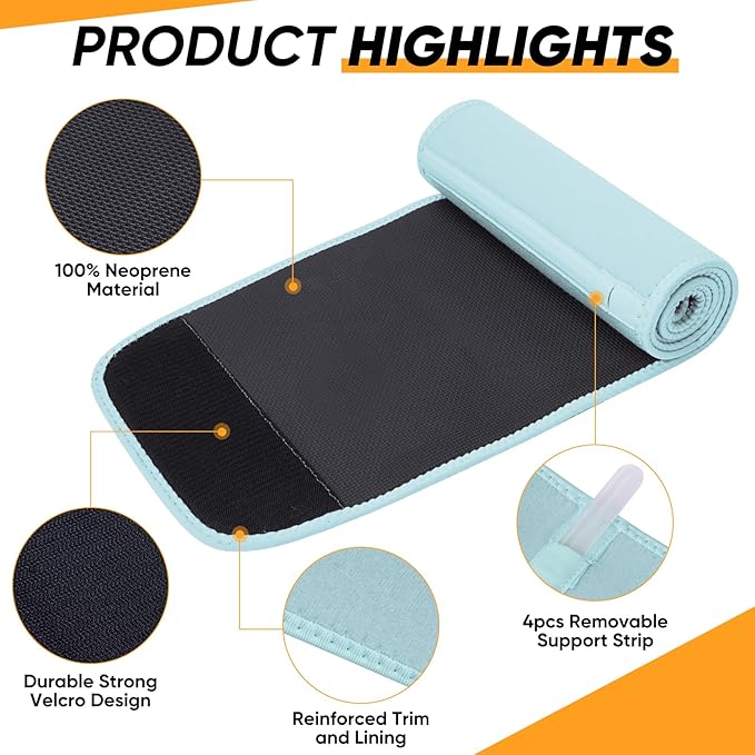 APEXUP Sweat Waist Trainer for Women and Men, Neoprene Waist Trimmer Belt Slimming Sweat Band with Removable Lumbar Support