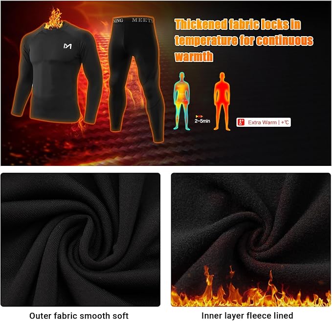 Men's Thermal Underwear Set Sport Long Johns Base Layer