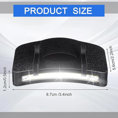 Mudder 4 Pcs Hat Light Clip Cob Cap Lights Clip on Hat Headlamp Battery Powered Cap Brim Lamp Black Waterproof Ultra Bright Headgear Flashlight for Hunting Camping Fishing Hiking