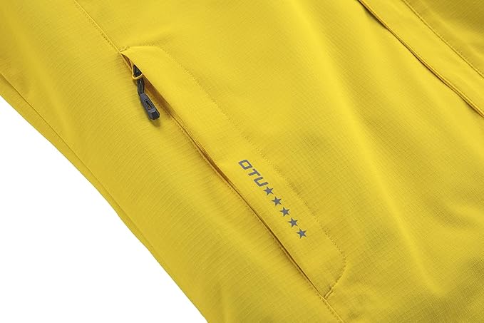 OTU Men's Lightweight Waterproof Hooded Rain Jacket Outdoor Raincoat Shell Jacket for Hiking Travel