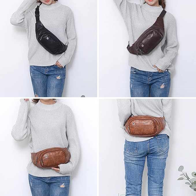 DAITET Crossbody Fanny Pack for Men&Women,Large Waist Bag & Hip Bum Bag with Adjustable Strap for Outdoors Workout Traveling Casual Running Hiking Cycling