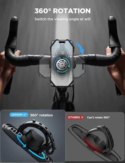 JOYROOM Bike Phone Holder, 2024 Upgrade Phone Mount for Bike [7.2'' Big Phone Friendly&Ultra-Stable], Bicycle Motorcycle Phone Mount Holder Handlebar Cell Phone Clamp for iPhone 15/16 Pro Max Scooter