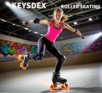 Knee Pads Elbow Pads Wrist Guards for Adult Youth Kids 6 in 1 Protective Gear Set for Roller Skateboarding Scooter Inline Skating Cycling Skating BMX Bike Outdoor Sports