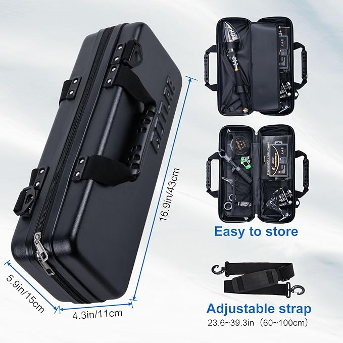 Goture Fishing Rod and Reel Combos-Telescopic Fishing Pole Spinning Reel Lures Set with PC Hard Shell Suitcase, Telescopic Rod Reel Combo Kit for Starter Travel Saltwater, Gifts for Men