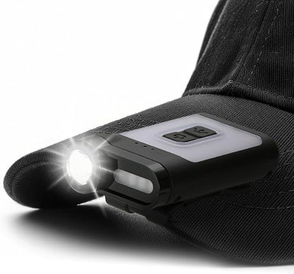 Claymore Capon 65A+ Black Ultra-Light Clip-On Cap Light – USB-C Rechargeable 230LM LED Compact Headlamp | 3 Modes IP54 Water-Resistant Up to 19 Hrs Runtime for Camping, Running, Outdoor