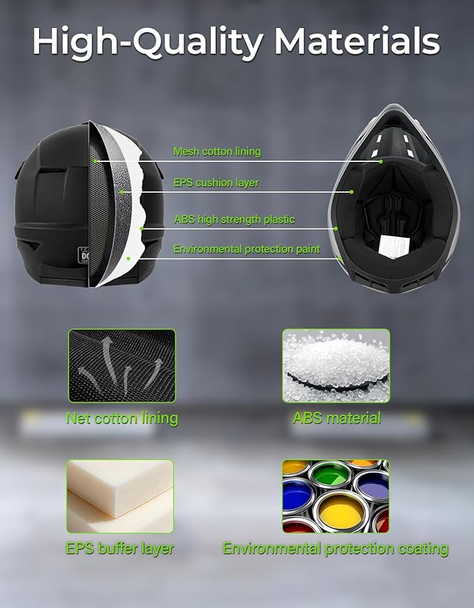 SLMOTO Youth ATV Helmet DOT Youth Kids Motocross Offroad Street Dirt Bike Helmet Motorcycle ATV Full Face Helmet with Goggles Gloves, Matte Black Small