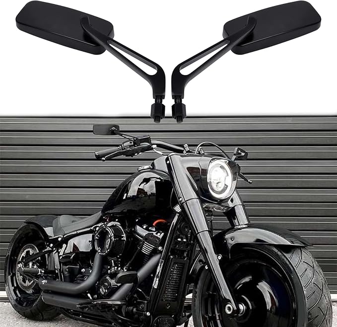 Black Motorcycle Side View Mirrors for Harley Davidson Sportster 883 1200 Street Glide