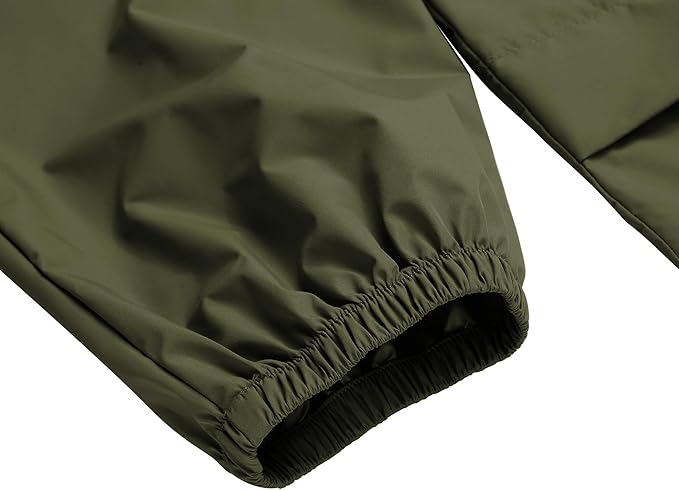 COOFANDY Men's Rain Suit 2 Piece Waterproof Breathable Rain Gear Lightweight Rain Jacket Pants Rainwear Suit