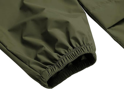 COOFANDY Men's Rain Suit 2 Piece Waterproof Breathable Rain Gear Lightweight Rain Jacket Pants Rainwear Suit