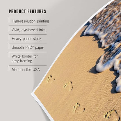 Lantern Press 8x12 Art Print, Bethany Beach, Delaware, Footprints in Sand