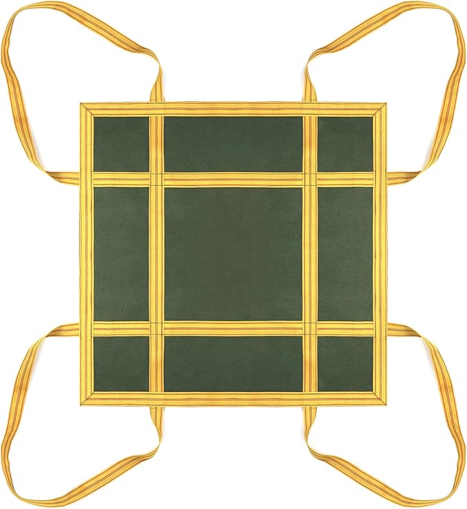 QWORK Heavy-Duty Canvas Cargo Lifting Pad Net - 3.28ft x 3.28ft Reinforced Handle Lifting Net for Construction, Logistics, and Transport, 2645lbs Load Capacity, Non-Slip Material