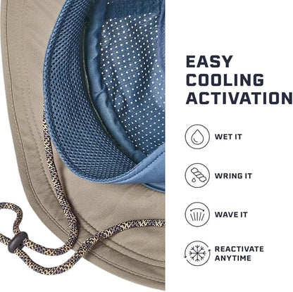 MISSION Cooling UPF Boonie Hat - Unisex Sun Hat for Hiking, Beach & Fishing - Sweat & Water Activated Technology