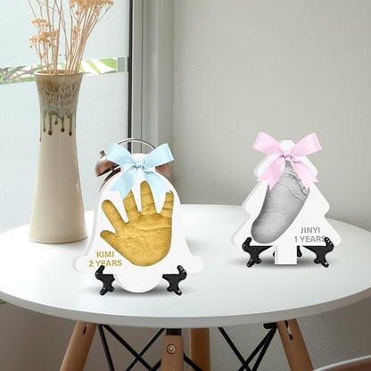 Baby Hand & Footprint Keepsake Kit - Personalized Handprint Footprint Ornament for Newborn Babies, New Mom Gifts, Baby Shower & Registry, Nursery Picture Frame, Pet Paw Print Ornament