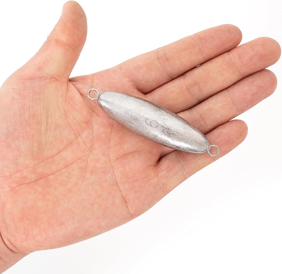 BLUEWING Torpedo Sinker Through Wire Fishing Weight Saltwater Bullet Lead Double Ringed 2oz-48oz