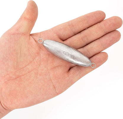 BLUEWING Torpedo Sinker Through Wire Fishing Weight Saltwater Bullet Lead Double Ringed 2oz-48oz