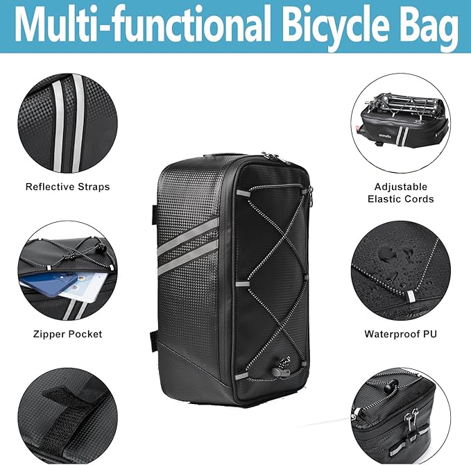 Rear Bike Rack,Bike Cargo Rack w/Fender & Large Size Reflective,Quick Release Mountain Road Bicycle Rear Racks,Universal Bike Luggage Rack,Large Capacity Bike Pannier Rack,YONTUO