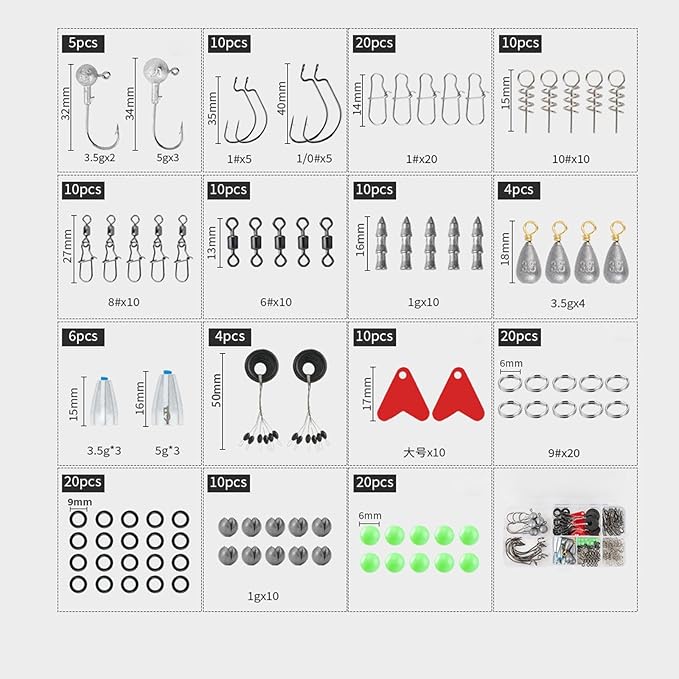 Fishing Pole Combo,2PCS 6.89ft Carbon Fiber Fishing Rods,Spinning Reels 170Pcs Worm Lure Kit Texas-Rigs-for-Bass Carrier Bag for Travel Freshwater