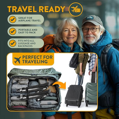 Premium Foldable Hiking Poles by USA Brand - Adjustable, Lightweight Trekking Poles Made of Aircraft Aluminum, Metal Flip Locks & Comfortable Real Cork and EVA Foam Grips