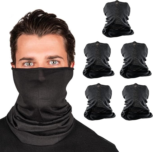S A Company 5-Pack UV Face Shield | UV 30+ Multipurpose Neck Gaiter Balaclava for Adults