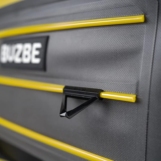 BUZBE Empty Swarm 15 Modular Tackle Bag, Premium Waterproof Tackle Bag, Customizable Fishing Tackle Bag, Compact Dry Bag, Saltwater Fishing Tackle Bag, Grey and Yellow