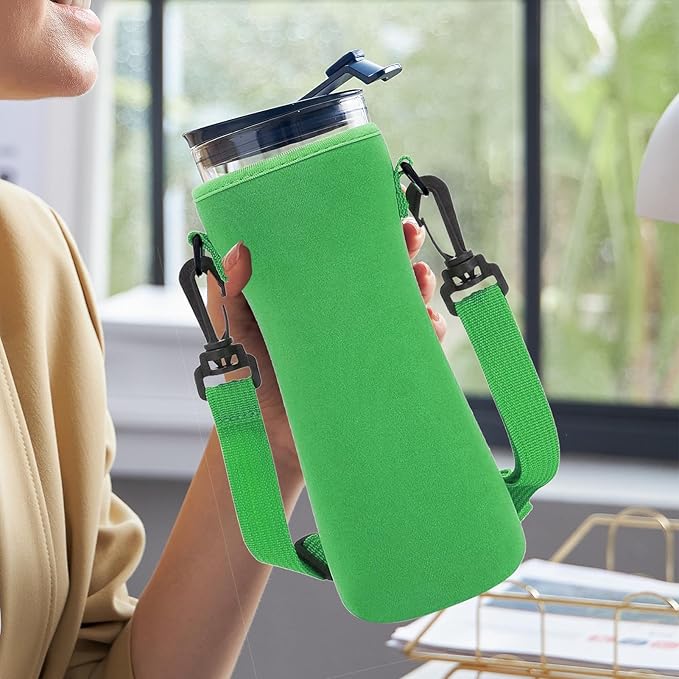 Neoprene Glass Water Bottle Sleeves - Water Bottle Holder Bag | Portable Neoprene Insulated Cooler, Insulated Holder, Carrier Pouch for Outdoor