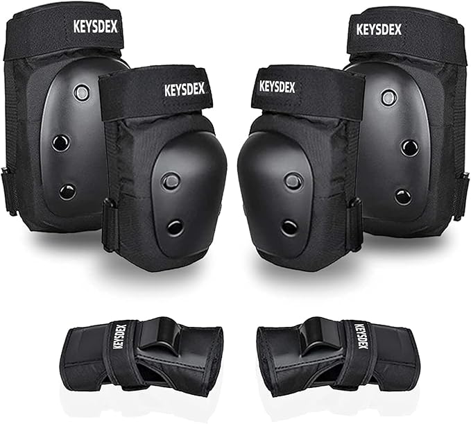 Knee Pads Elbow Pads Wrist Guards for Adult Youth Kids 6 in 1 Protective Gear Set for Roller Skateboarding Scooter Inline Skating Cycling Skating BMX Bike Outdoor Sports