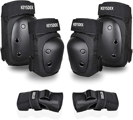 Knee Pads Elbow Pads Wrist Guards for Adult Youth Kids 6 in 1 Protective Gear Set for Roller Skateboarding Scooter Inline Skating Cycling Skating BMX Bike Outdoor Sports