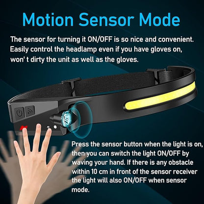 Bud K 48pack Headlamp Rechargeable, 1000 Lumen Headlamps for Adults, 230 Angles Wide Beam Headlamp & Spotlight, Motion Sensor, 6 Modes, Lightweight Head Lamps for Camping Running Cycling (48)