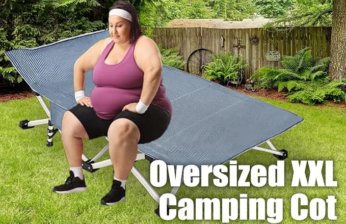 79" L x 32" W x 18" H Camping Cot with Comfortable Mattress for Adults Oversize XXL Cots for Sleeping Camping Bed Folding Cot Heavy Duty with Carry Bag for Home Outdoor Travel