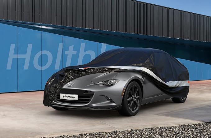 10 Layers Car Cover Waterproof All Weather for Coupe Hatchback,100% Waterproof Outdoor Car Covers Custom Fit for Mazda Miata MX5 MX-5, Toyota Mr2, Pontiac Solstice, Kia Rio, etc