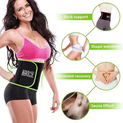 MORECOO Waist Trainer for Women/Men, Waist Sweat Band, Stomach Wrap, Belly Band Sweat Belt, Body Shaper Belt