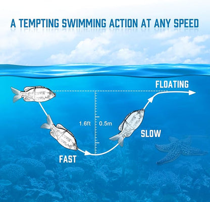 TRUSCEND Easy Catch Swimmax, Magic Noisy Turbulent Wiggling and Vibrating Actions for More Bites, Segmented Swimbait Jointed by Dyneema Strongest Fiber, Lifelike Fishing Lures for Relax Family Fishing