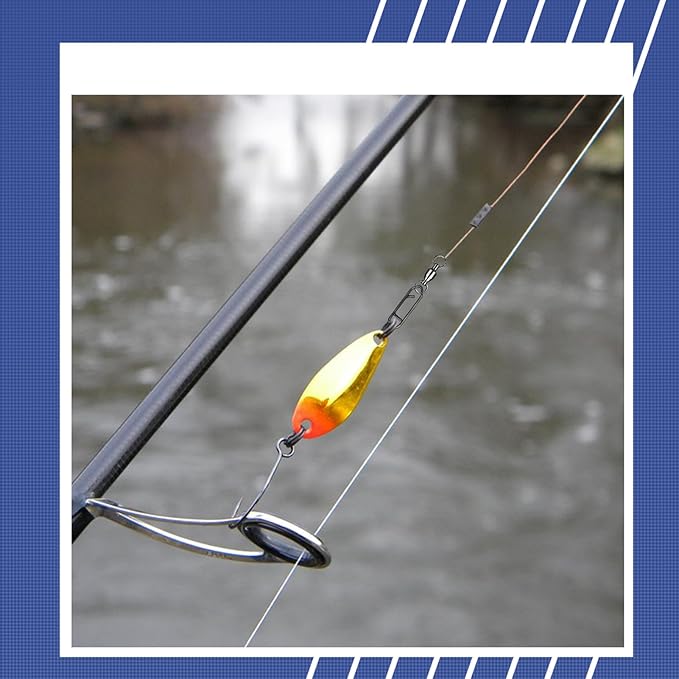 Atibin Snap Connector Fishing Swivels Stainless Bearing Ball Snap Swivels Steel Quick Change Fishing Clips Swivel Black Nickel