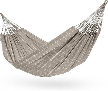 LA SIESTA Brisa Classic Hammock, Handmade, Weather-Resistant, Tear-Resistant Hammock for Indoor & Outdoor Relaxation, Size-King - Almond