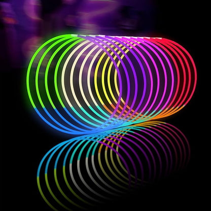 Glow Fever Glow Sticks Bulk 100ct 22'' Glow Necklaces with Connectors, Neon Light Sticks for Party Festivals Raves Concert Birthday Wedding, Tri-color