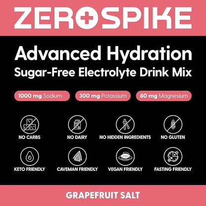 No Sugar Electrolytes Powder Packets | Keto & Fasting Salts Drink Mix | Supplements: The Key Hydration Nutrients Missing from Purified Water | Clean, Grapefruit, Calorie Free | 30 Sticks