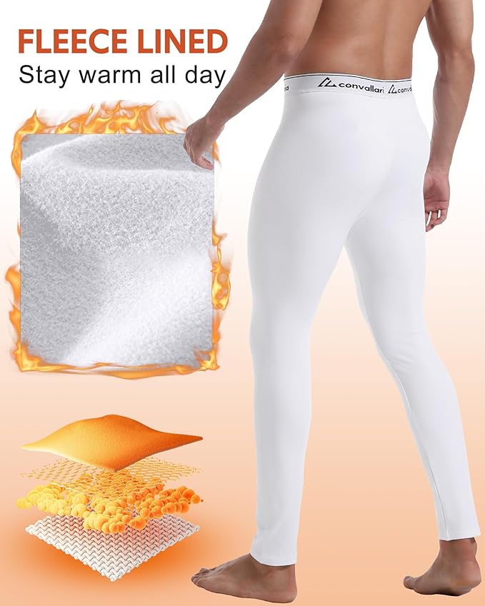Men's Thermal Pants Fleece Lined Long Johns Compression Bottom Athletic Base Layer Cold Weather Gear 1 2 4 Pcs