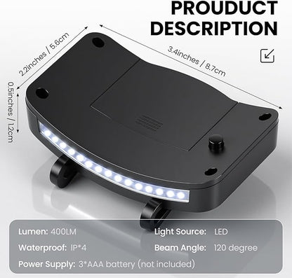 12 Pcs Hat Clip Light, 11 LED Cap Lights Clip on Hat, IPX5 Waterproof Hands-Free Flashlight for Running, Working, Biking, Camping(AAA Batteries not Included)