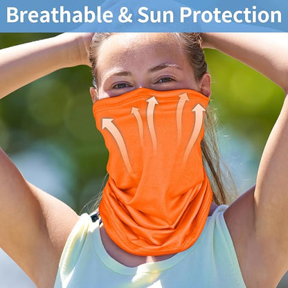 5 Pack Neck Gaiter Face Cover for UV Sun Protection, Dustproof Breathable Cooling Gator for Men Women Outdoor Sports