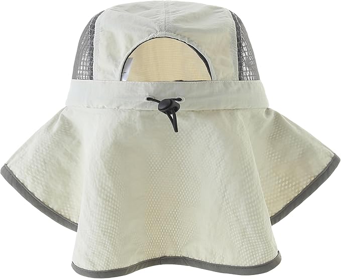 UV Sun Protection Hat Women Foldable Neck Flap Wide Brim Fishing Hat with Ponytail Hole for Women