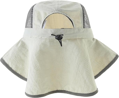 UV Sun Protection Hat Women Foldable Neck Flap Wide Brim Fishing Hat with Ponytail Hole for Women