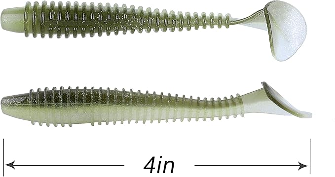 RUNCL Swimbaits Paddle 10/20/30/40PCS, 5/4/3/2 Inchs Paddle Tail, Soft Lure for Trout Crappie Bass, Durable Plastic Bait Swimmer for Saltwater/Freshwater, Fishing Lover's Gift