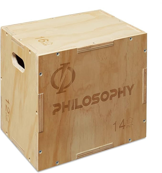 Philosophy Gym 3 in 1 Wood Plyometric Box - Jumping Plyo Box for Training and Conditioning