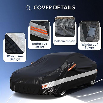 Sedan Car Cover Custom Fit Audi A5/S5/RS5 2006-2023, 100% Waterproof Breathable Outdoor Car Covers, Sun Rain Dust Snow Protection. (Ships from US Warehouse, Arrive Within 3-7 Days)